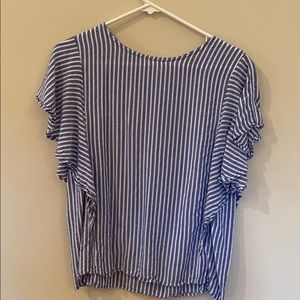 GUC Wrangler blouse blue and white Sz Med